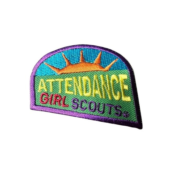 NEW Girls Scout Perfect Attendance 1.5" Embroidered Patch Badge Camping Scouts - Picture 1 of 3